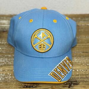 Denver Nuggets Hat NBA Blue Gold Youth one Size Adjustable Excellent Condition